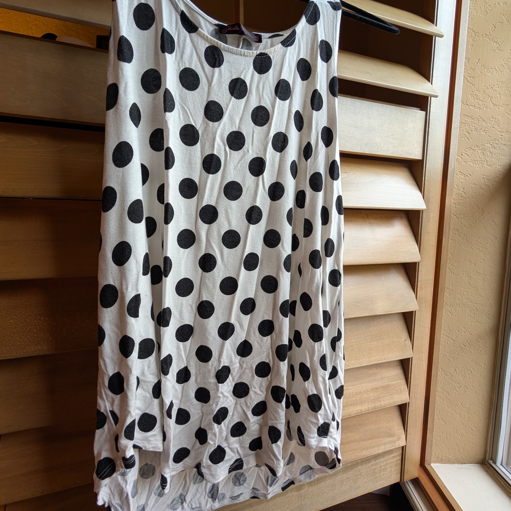 Polka Dot Tank Top - Black and White